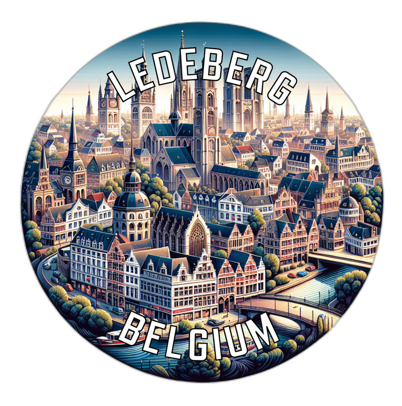 Ledeberg Belgium Souvenir Die Cut Flat Magnet 6-Inch