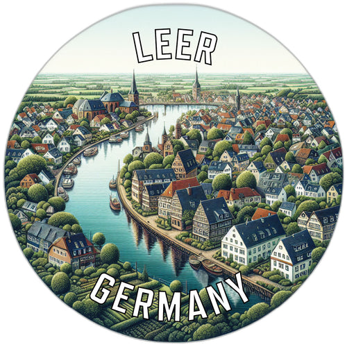 Leer Germany Souvenir Die Cut Flat Magnet 3-Inch