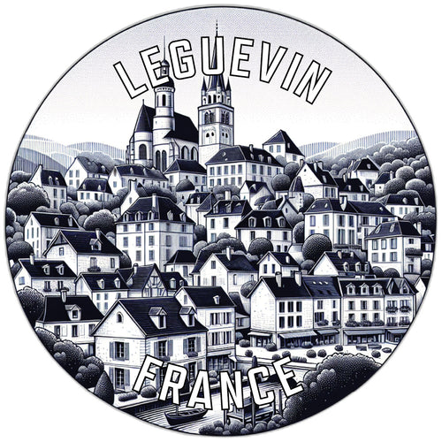 Leguevin France Souvenir Die Cut Flat Magnet 2-Inch