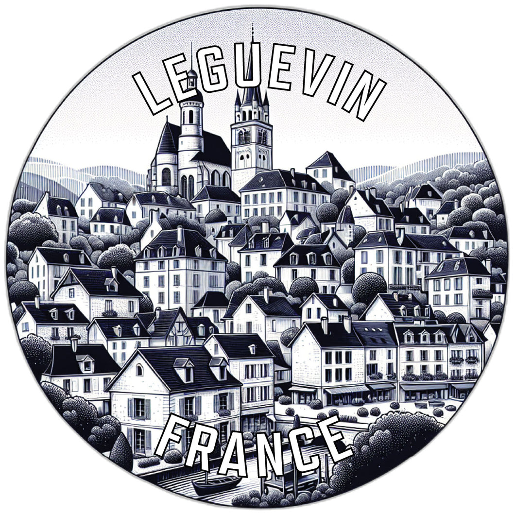Leguevin France Souvenir Die Cut Flat Magnet 2-Inch