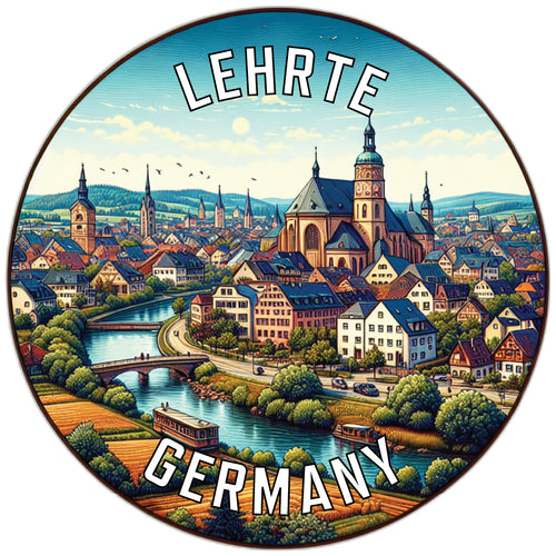 Lehrte Germany Souvenir Die Cut Flat Magnet 6-Inch