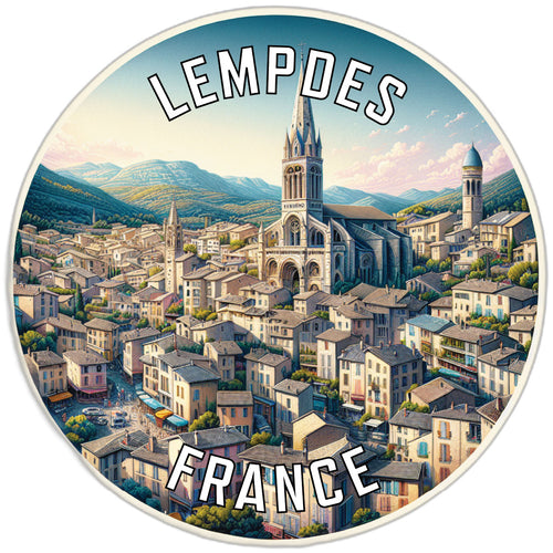 Lempdes France Souvenir Die Cut Flat Magnet 2-Inch
