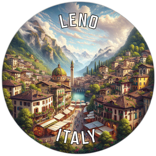 Leno Italy Souvenir Die Cut Flat Magnet 3-Inch