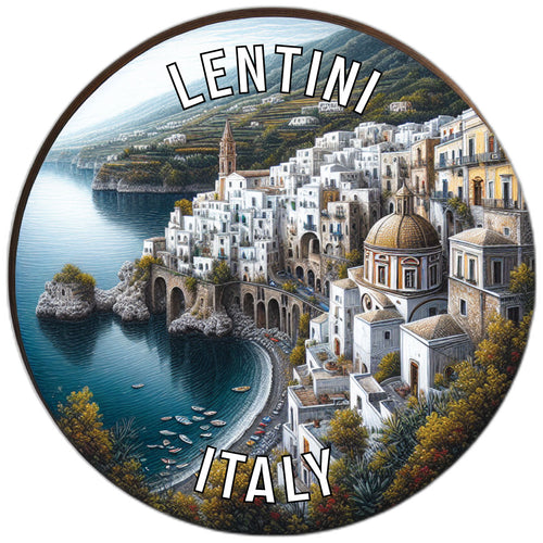 Lentini Italy Souvenir Die Cut Flat Magnet 2-Inch