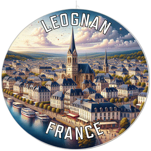 Leognan France Souvenir Die Cut Flat Magnet 2-Inch
