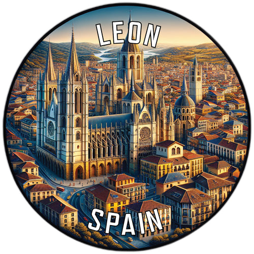 Leon Spain Souvenir Die Cut Flat Magnet 6-Inch