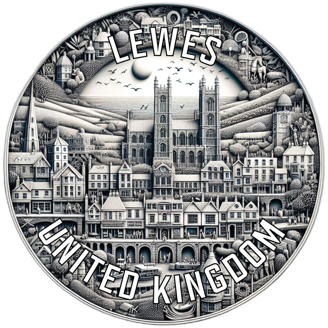 Lewes United Kingdom Souvenir Die Cut Flat Magnet 6-Inch