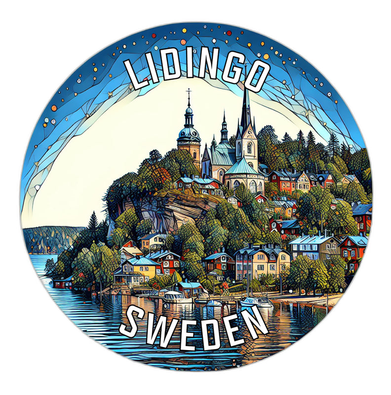 Lidingo Sweden Souvenir Die Cut Flat Magnet 3-Inch