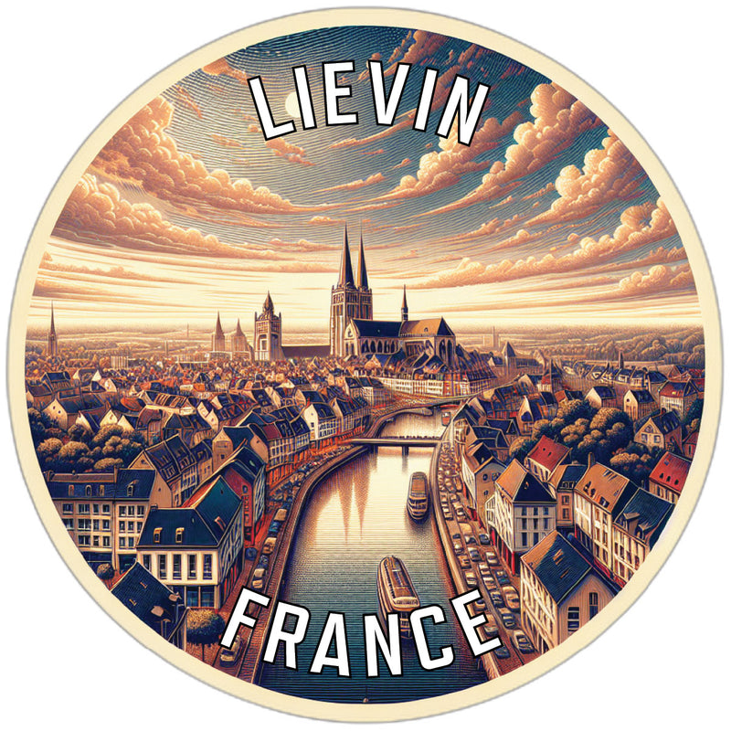 Lievin France Souvenir Die Cut Flat Magnet 4-Inch