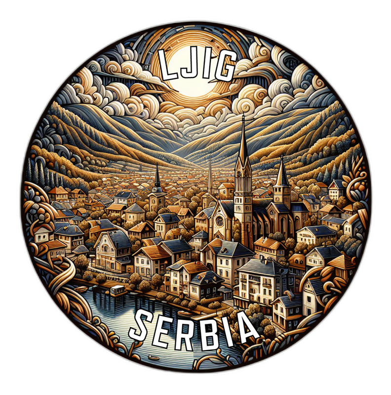 Ljig Serbia Souvenir Die Cut Flat Magnet 2-Inch