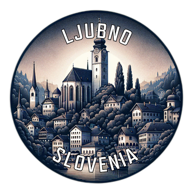 Ljubno Slovenia Souvenir Die Cut Flat Magnet 6-Inch