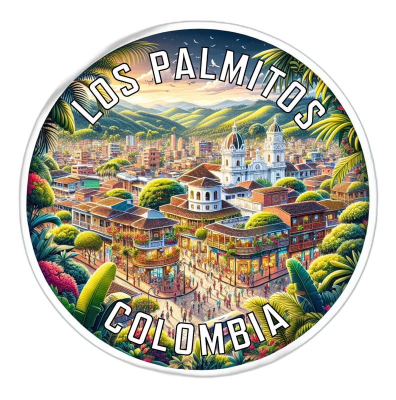 Los Palmitos Colombia Souvenir Die Cut Flat Magnet 6-Inch