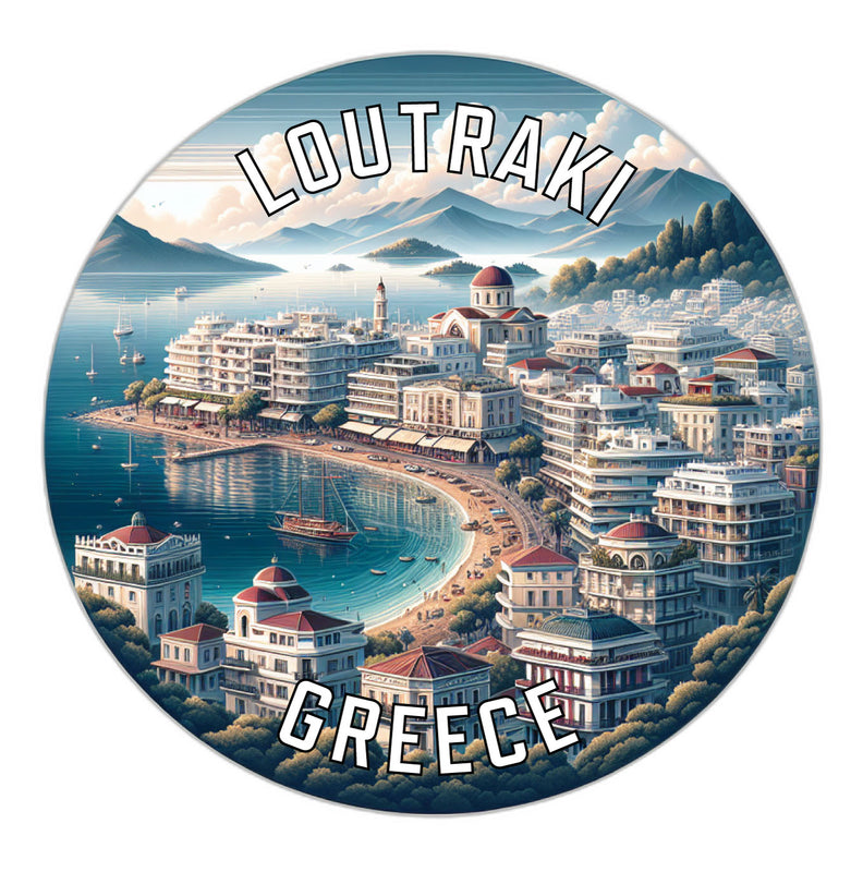 Loutraki Greece Souvenir Die Cut Flat Magnet 2-Inch
