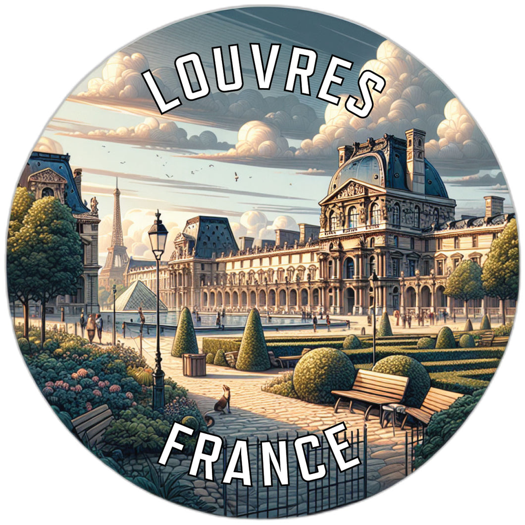 Louvres France Souvenir Vinyl Decal Sticker 2-Inch