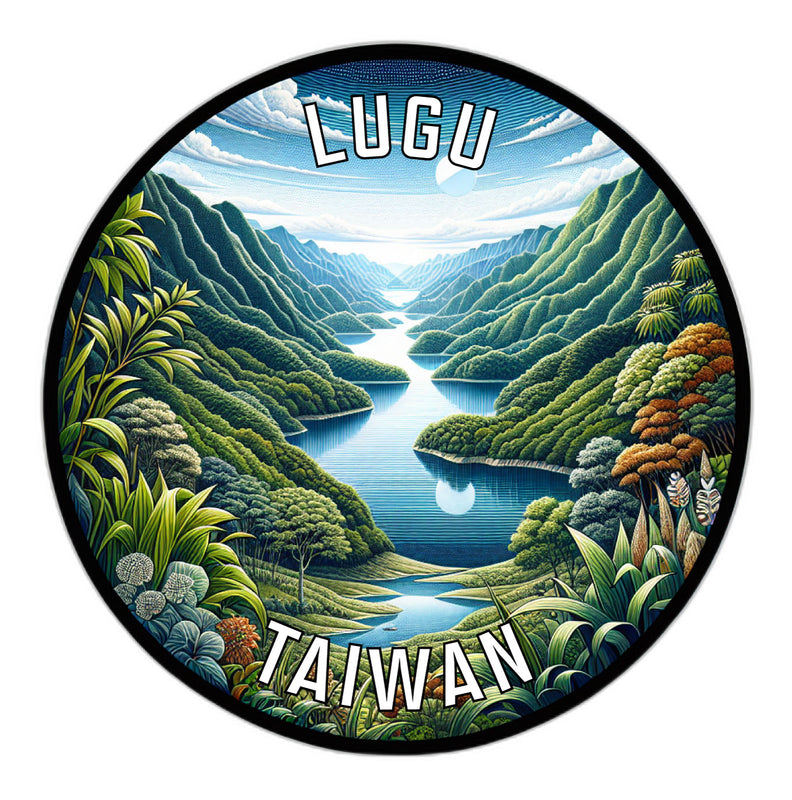 Lugu Taiwan Souvenir Die Cut Flat Magnet 6-Inch