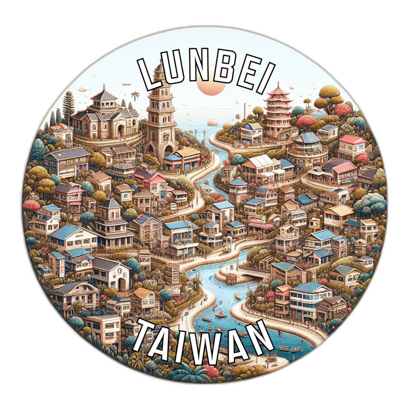 Lunbei Taiwan Souvenir Die Cut Flat Magnet 2-Inch