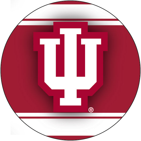 Indiana Hoosiers Stripe Design 4-Inch Round Shape NCAA High-Definition Magnet - Versatile Metallic Surface Adornment