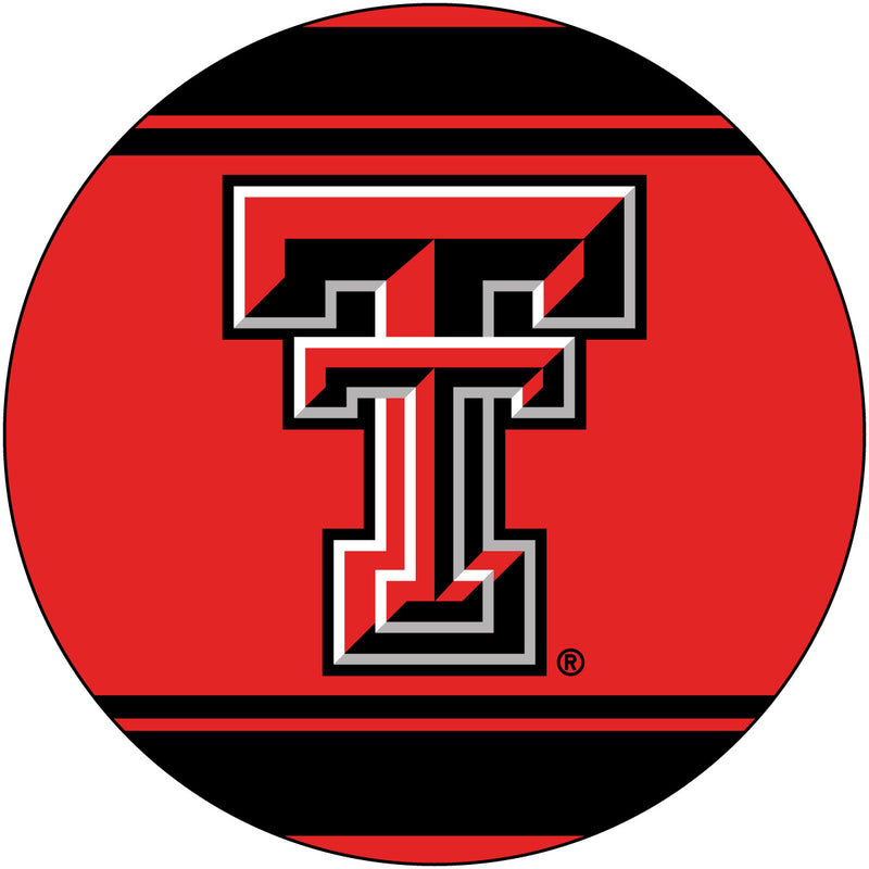 Texas Tech Red Raiders Stripe Design 4-Inch Round Shape NCAA High-Definition Magnet - Versatile Metallic Surface Adornment