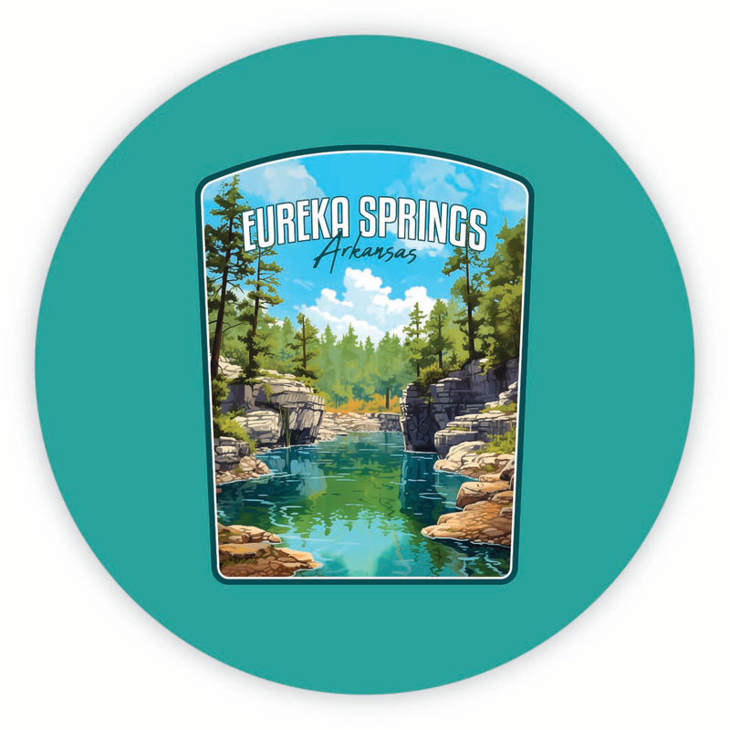 Eureka Springs Arkansas Natural Springs Design Souvenir Round Fridge Magnet 6-Inch