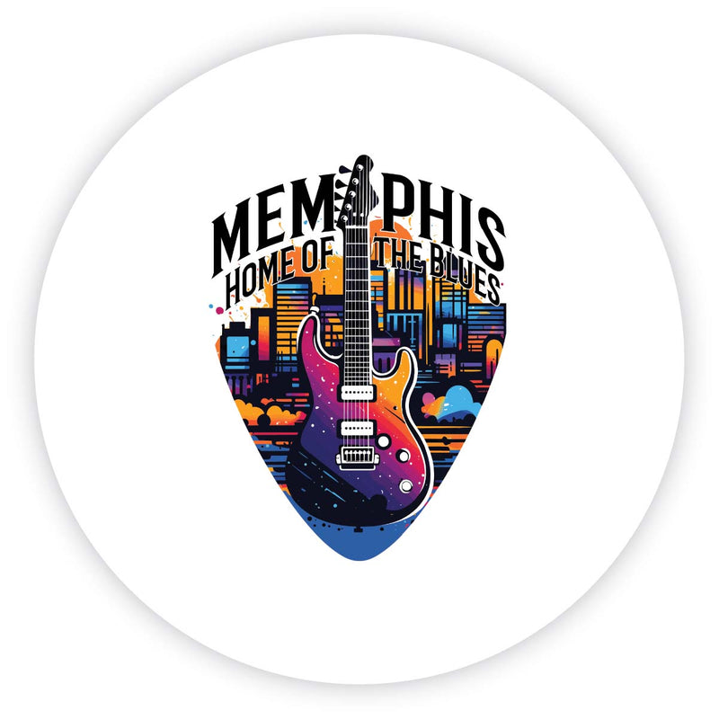 Memphis Tennessee Design B Souvenir Round Fridge Magnet 2-Inch