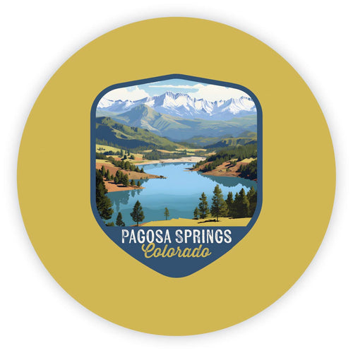 Pagosa Springs Colorado Design B Souvenir Round Fridge Magnet 4-Inch