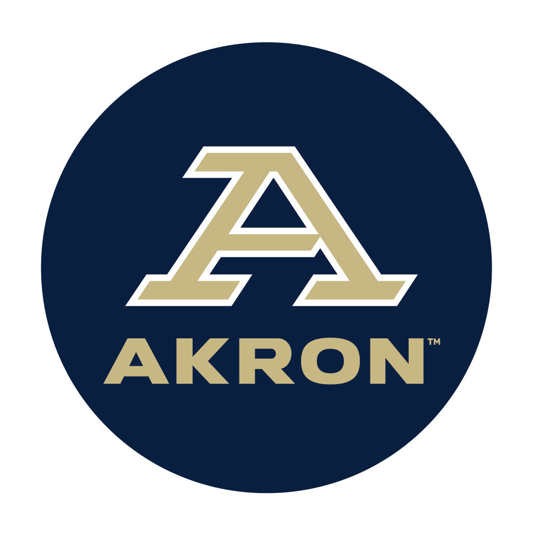 Akron Zips 4-Inch Round Shape NCAA High-Definition Magnet - Versatile Metallic Surface Adornment