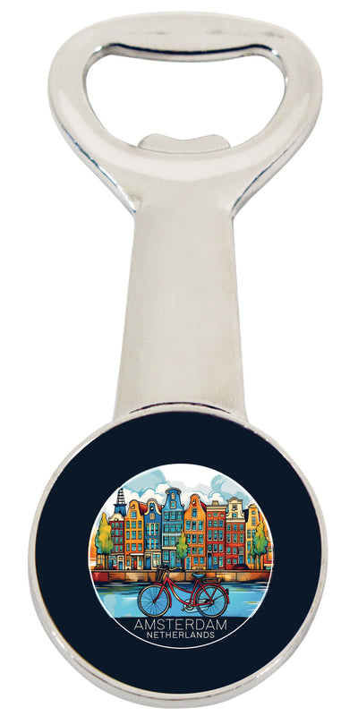 Amsterdam Netherlands Design D Souvenir Magnetic Bottle Opener Single