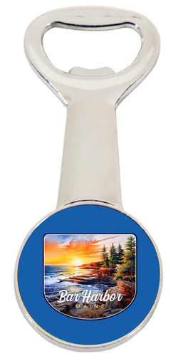 Bar Harbor Maine Design B Souvenir Magnetic Bottle Opener 4-Pack