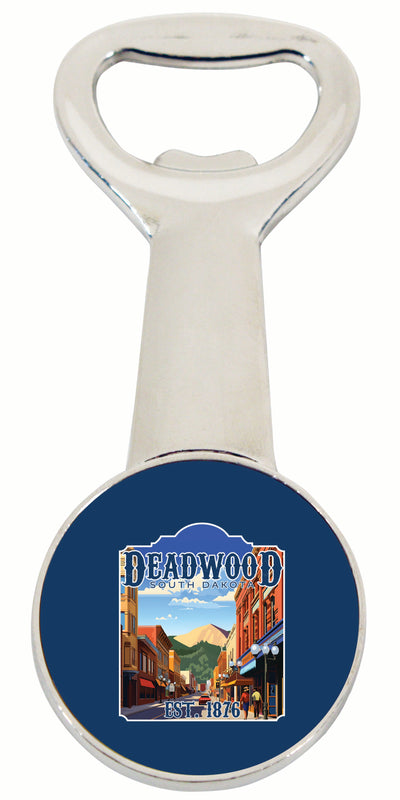 Deadwood South Dakota Wild West Design Souvenir Magnetic Bottle Opener 2-Pack