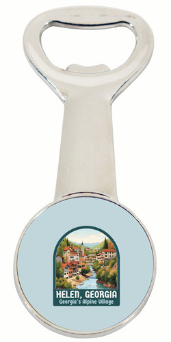 Helen Georgia Alpine Village Design Souvenir Magnetic Bottle Opener 4-Pack