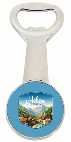 Helen Georgia Town in Mountains Design Souvenir Magnetic Bottle Opener 4-Pack