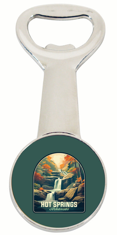 Hot Springs Arkansas Autumn Waterfall Design Souvenir Magnetic Bottle Opener 2-Pack