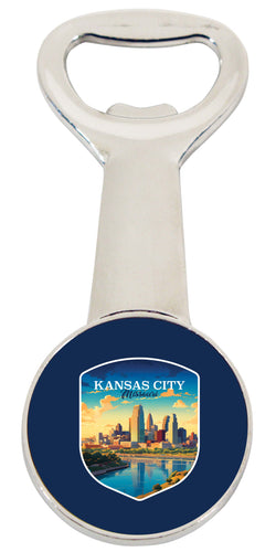 Kansas City Missouri Design A Souvenir Magnetic Bottle Opener Single