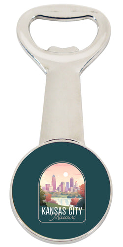 Kansas City Missouri Design B Souvenir Magnetic Bottle Opener 4-Pack