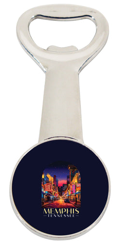 Memphis Tennessee Design C Souvenir Magnetic Bottle Opener 4-Pack