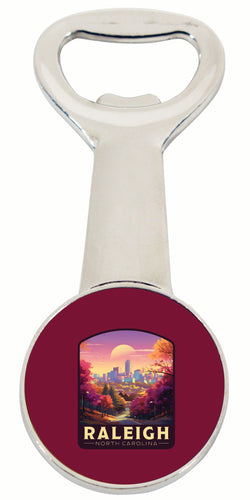 Raleigh North Carolina City of Oaks Design Souvenir Magnetic Bottle Opener 2-Pack