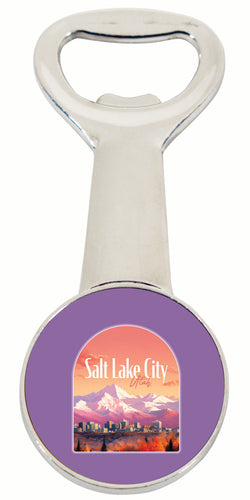Salt Lake City Utah Design C Souvenir Magnetic Bottle Opener 4-Pack