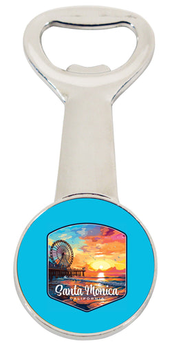 Santa Monica California Design A Souvenir Magnetic Bottle Opener Single