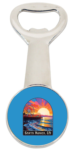 Santa Monica California Design B Souvenir Magnetic Bottle Opener 4-Pack