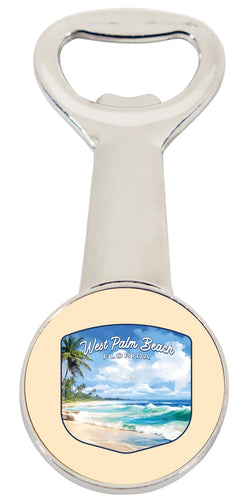 West Palm Beach Florida Design B Souvenir Magnetic Bottle Opener 2-Pack