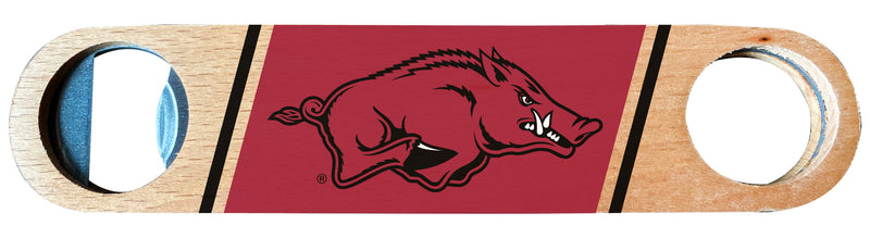 Arkansas Razorbacks Officially Licensed Wooden Bottle Opener with Full Color Design Single