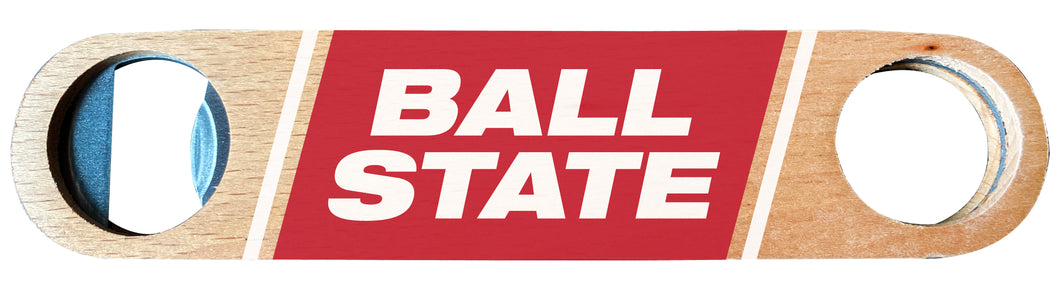 Ball State University Officially Licensed Wooden Bottle Opener with Full Color Design Single