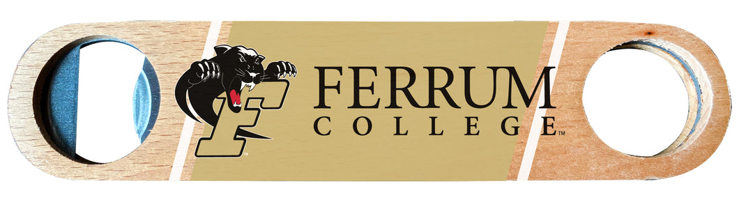 Ferrum College Officially Licensed Wooden Bottle Opener with Full Color Design Single