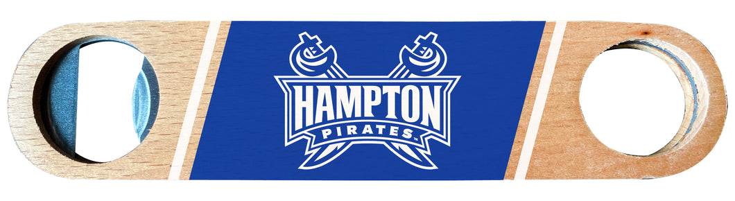 Hampton University Officially Licensed Wooden Bottle Opener with Full Color Design Single
