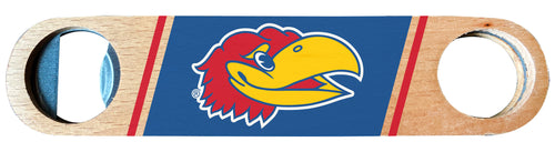 Kansas Jayhawks Officially Licensed Wooden Bottle Opener with Full Color Design Single