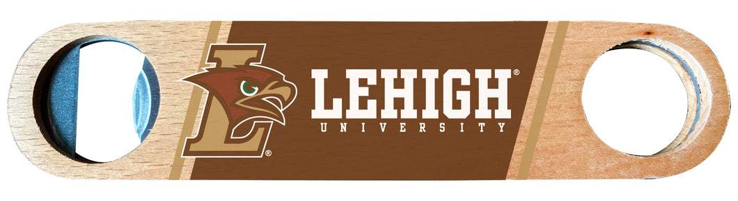 Lehigh University Mountain Hawks Officially Licensed Wooden Bottle Opener with Full Color Design Single