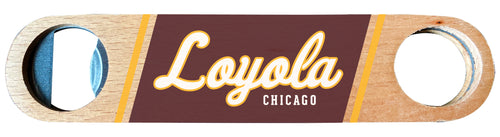 Loyola University Ramblers Officially Licensed Wooden Bottle Opener with Full Color Design Single