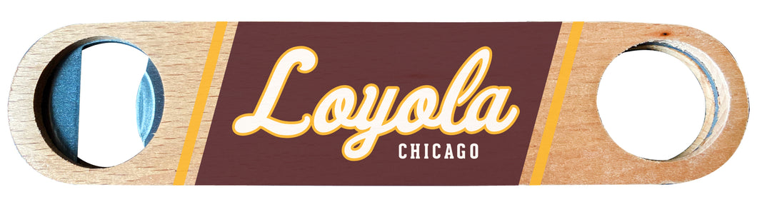 Loyola University Ramblers Officially Licensed Wooden Bottle Opener with Full Color Design Single
