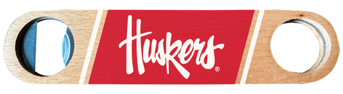 Nebraska Cornhuskers Officially Licensed Wooden Bottle Opener with Full Color Design Single