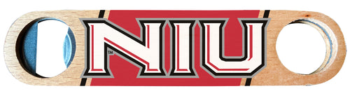 Northern Illinois Huskies Officially Licensed Wooden Bottle Opener with Full Color Design Single